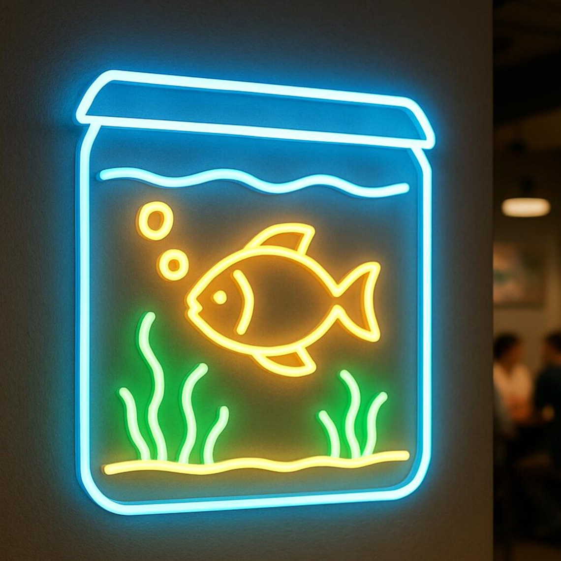 Aquarium Fish Restaurant - Aquarium Neon Sign Fish in the