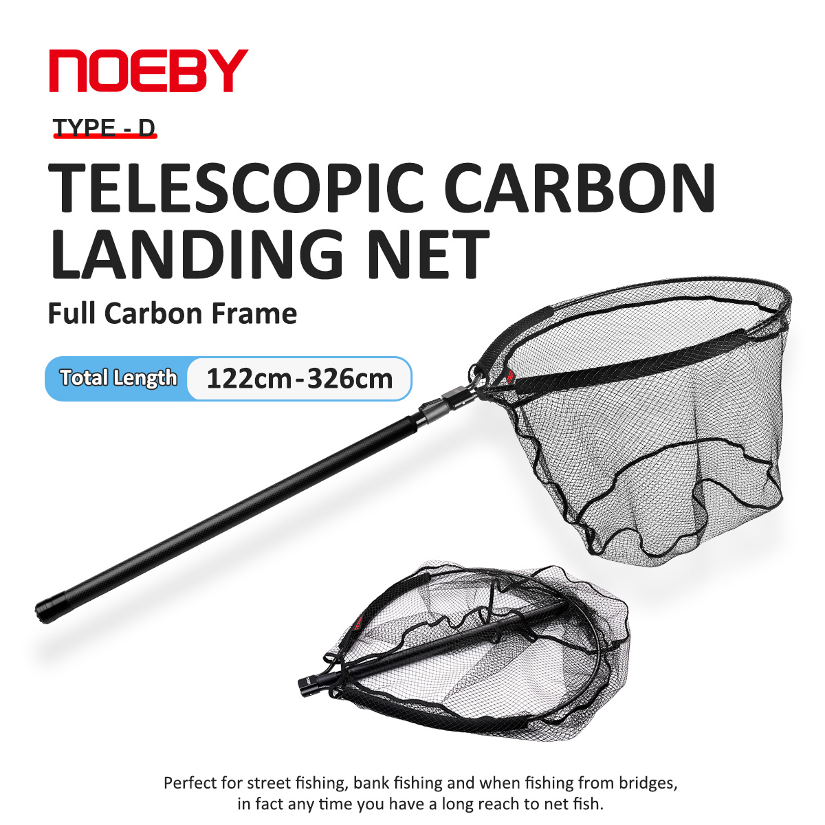 Fish Net Handle - NOEBY Telescopic Landing Net Full Carbon