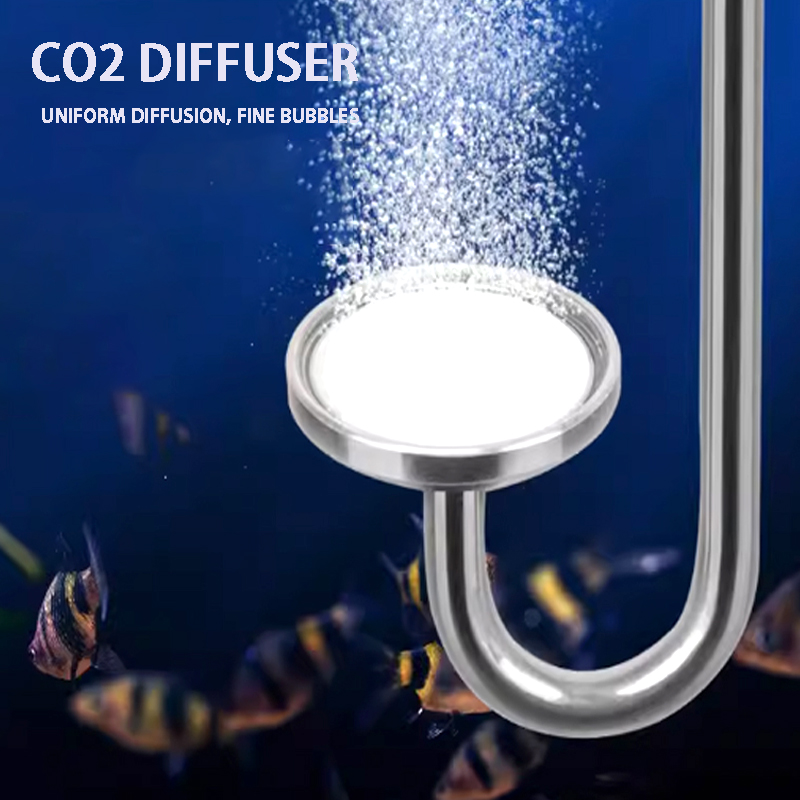 Co2 Diffuser Planted - Aquarium CO2 Nebulizer Aluminum Alloy+Ceramic Plate+Suction