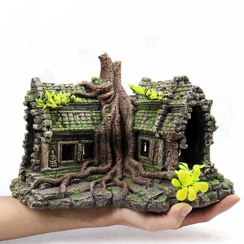 Resin Tree House Wooden Aquari - Aquarium Fish Games ulasan dan harga