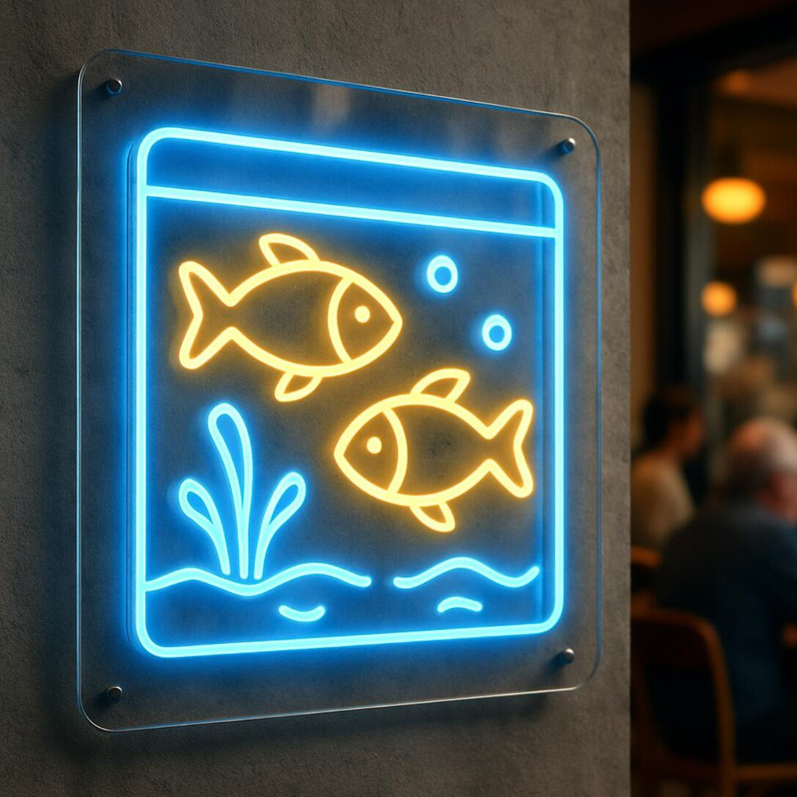 Aquarium Neon Sign Fish in the - Aquarium Fish Restaurant ulasan dan harga