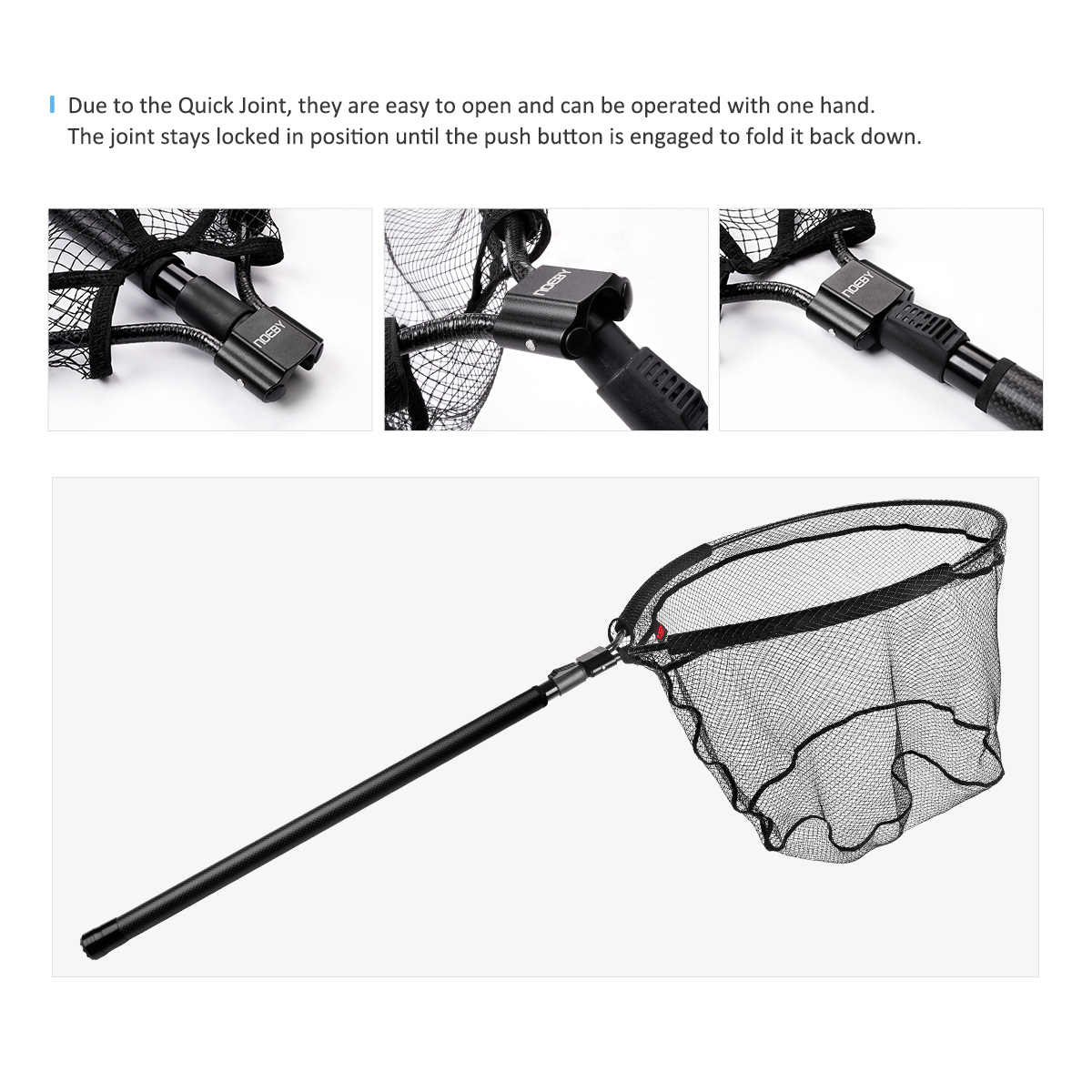 NOEBY Telescopic Landing Net F - Fish Net Handle ulasan dan harga