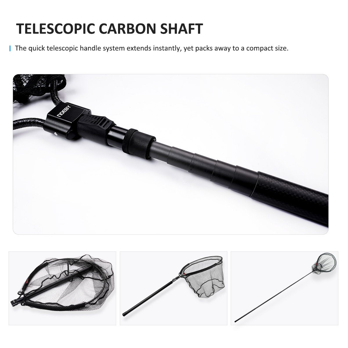 NOEBY Telescopic Landing Net F - Fish Net Handle ulasan dan harga