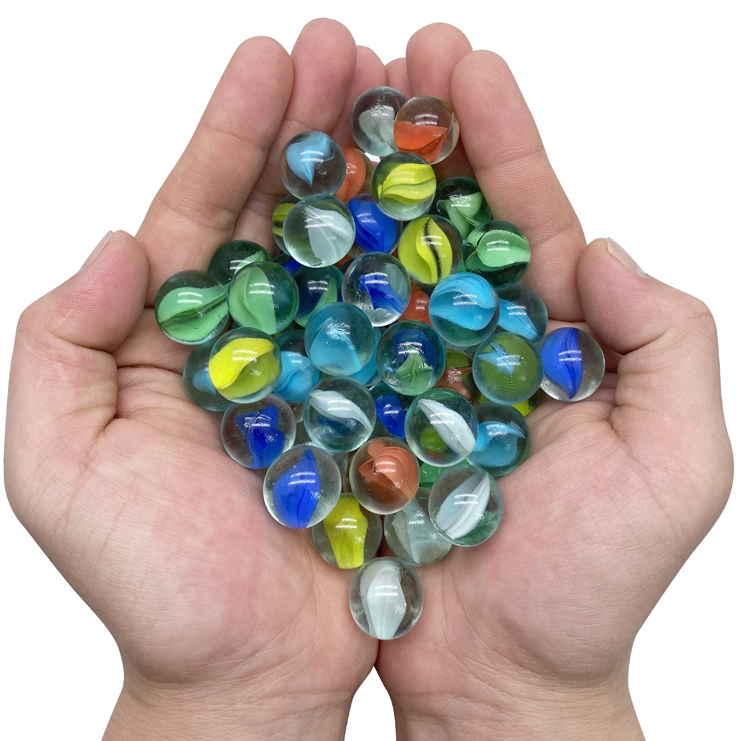 10/50PCS 25/14mm Colorful Glas - Aquarium Fish Games ulasan dan harga