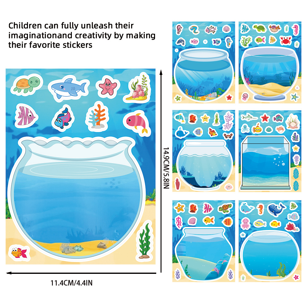 8/16Sheets Creative Fish Tank  - Aquarium Fish Games ulasan dan harga