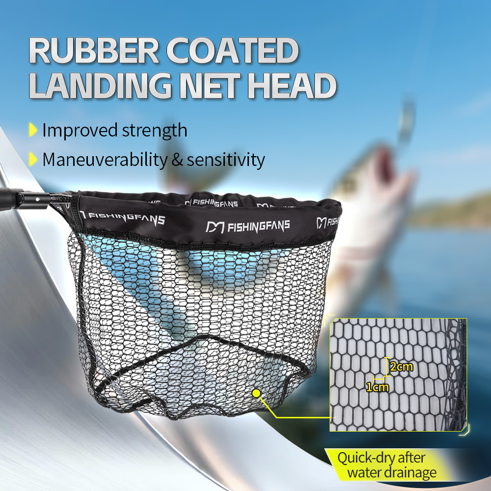 FISHINGFANS 1.2m 1.5m 1.6m 2.1 - Fish Net Handle ulasan dan harga