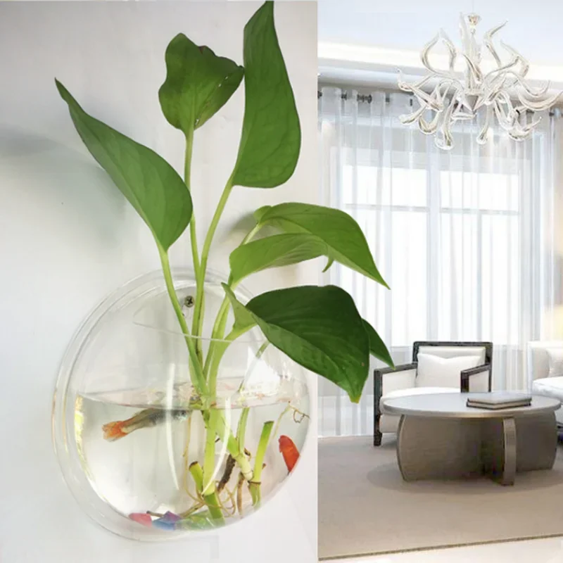 Pinsjar Acrylic Fish Bowl Wall - Aquarium Fish Jar ulasan dan harga
