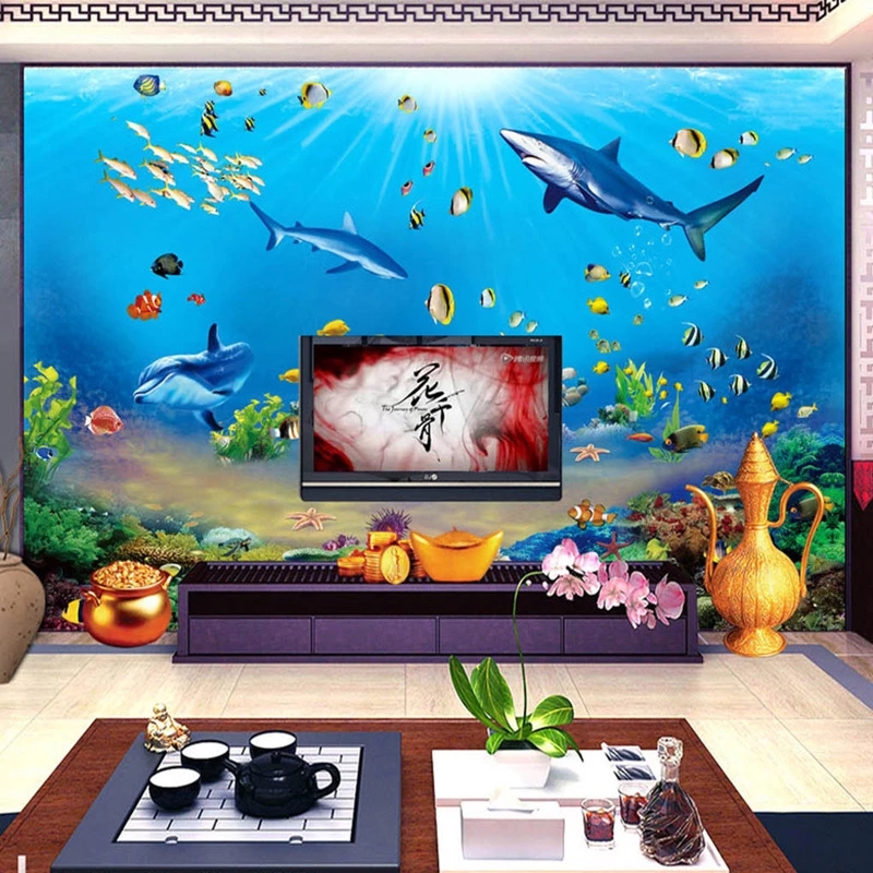 Customized Wallpaper HD Underw - Aquarium Fish Restaurant ulasan dan harga