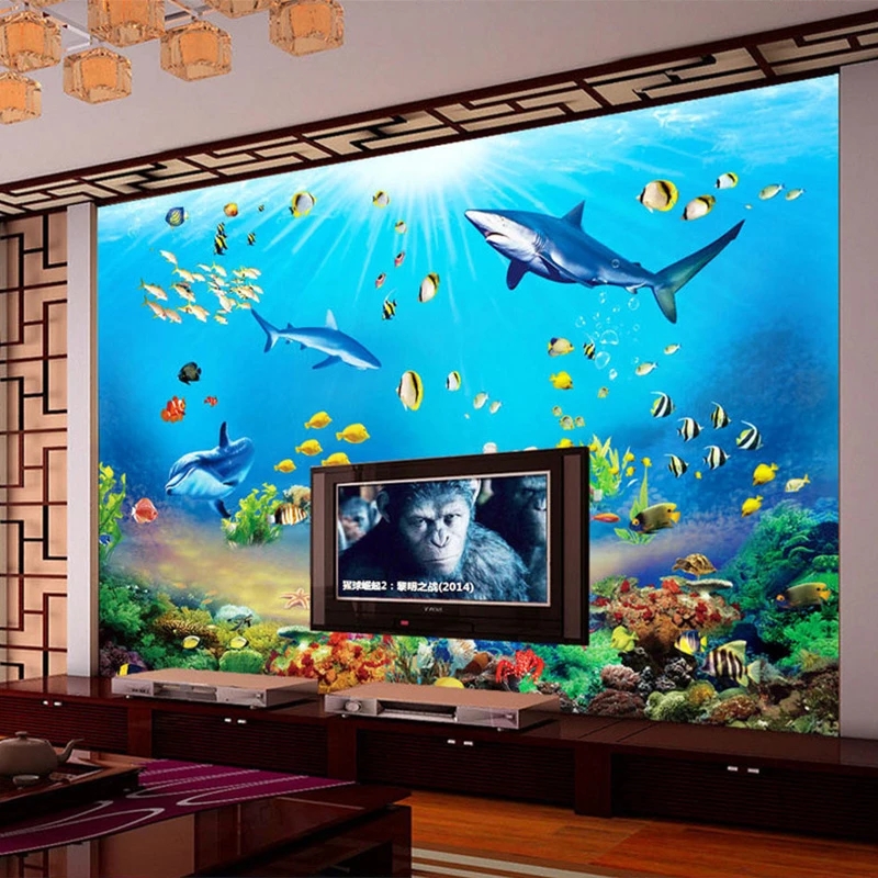 Customized Wallpaper HD Underw - Aquarium Fish Restaurant ulasan dan harga