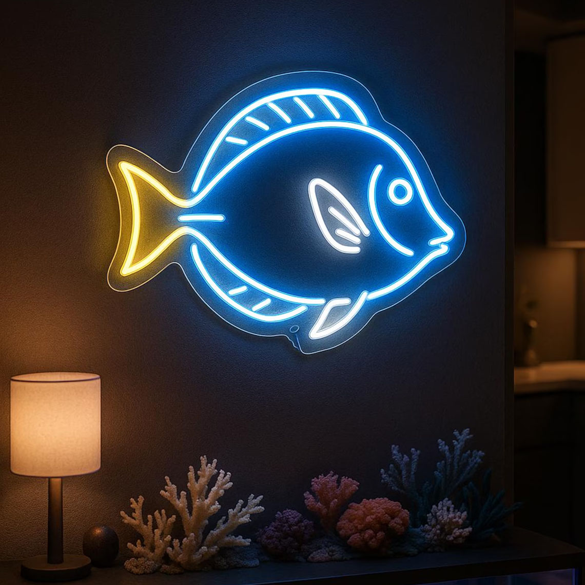 Tropical Fish Neon Sign Ocean  - Aquarium Fish Restaurant ulasan dan harga