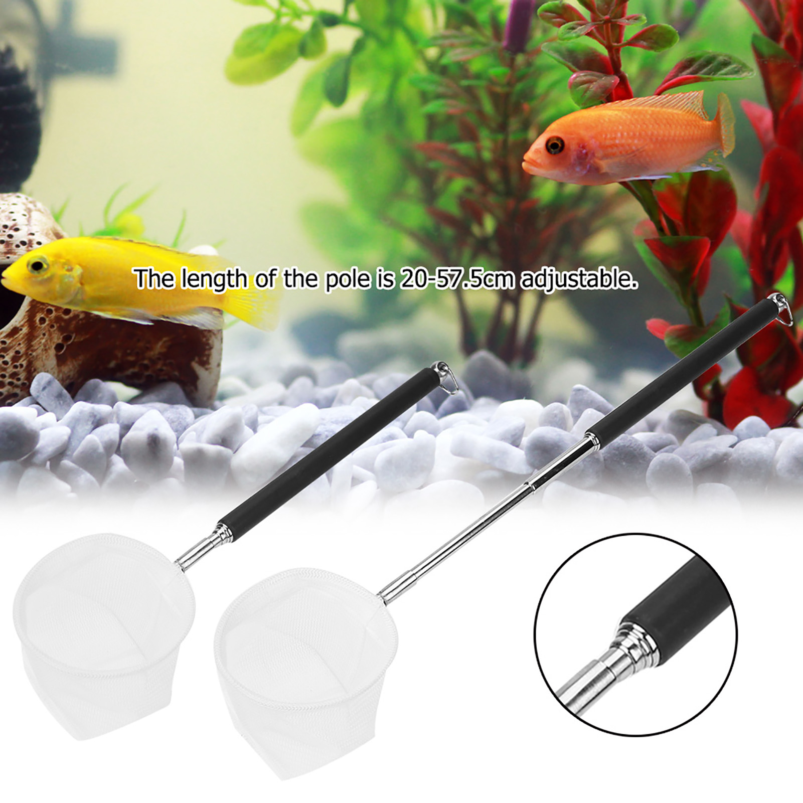 Adjustable Aquarium Fishing Ne - Fish Net Handle ulasan dan harga