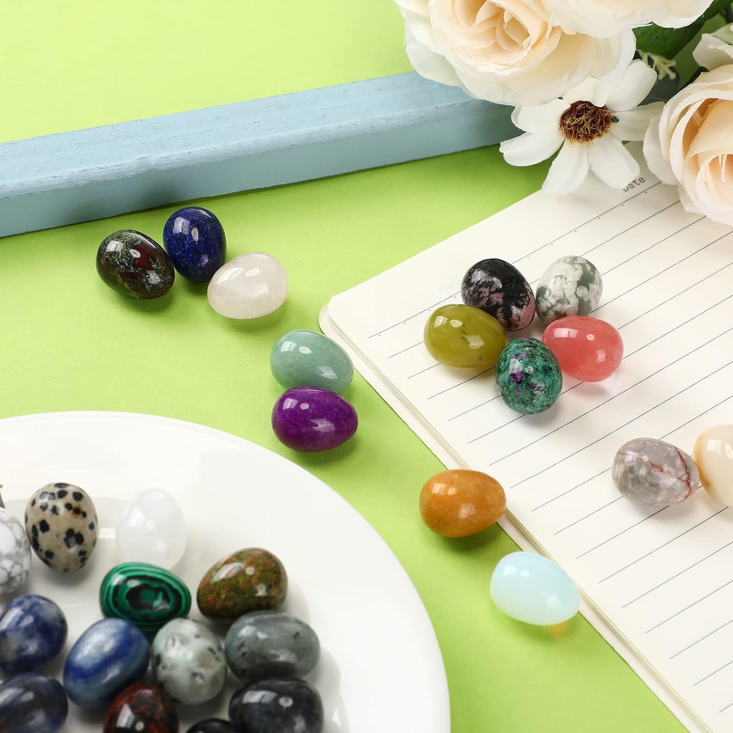 8  pcs natural crystal beads,  - Aquarium Fish Pot ulasan dan harga