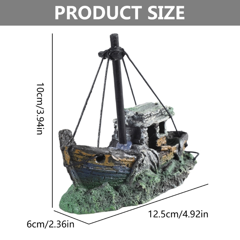 Aquarium Sunken Ship Decoratio - Aquarium Fish Games ulasan dan harga
