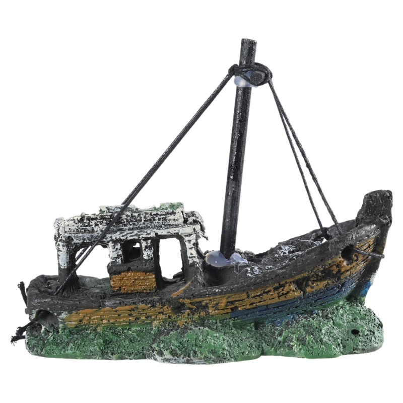 Aquarium Sunken Ship Decoratio - Aquarium Fish Games ulasan dan harga