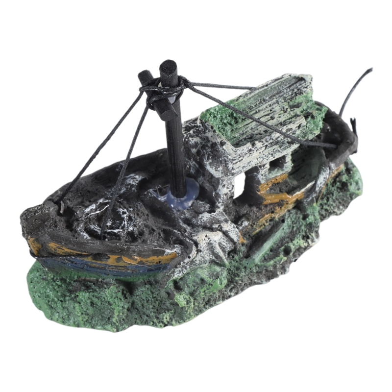 Aquarium Sunken Ship Decoratio - Aquarium Fish Games ulasan dan harga