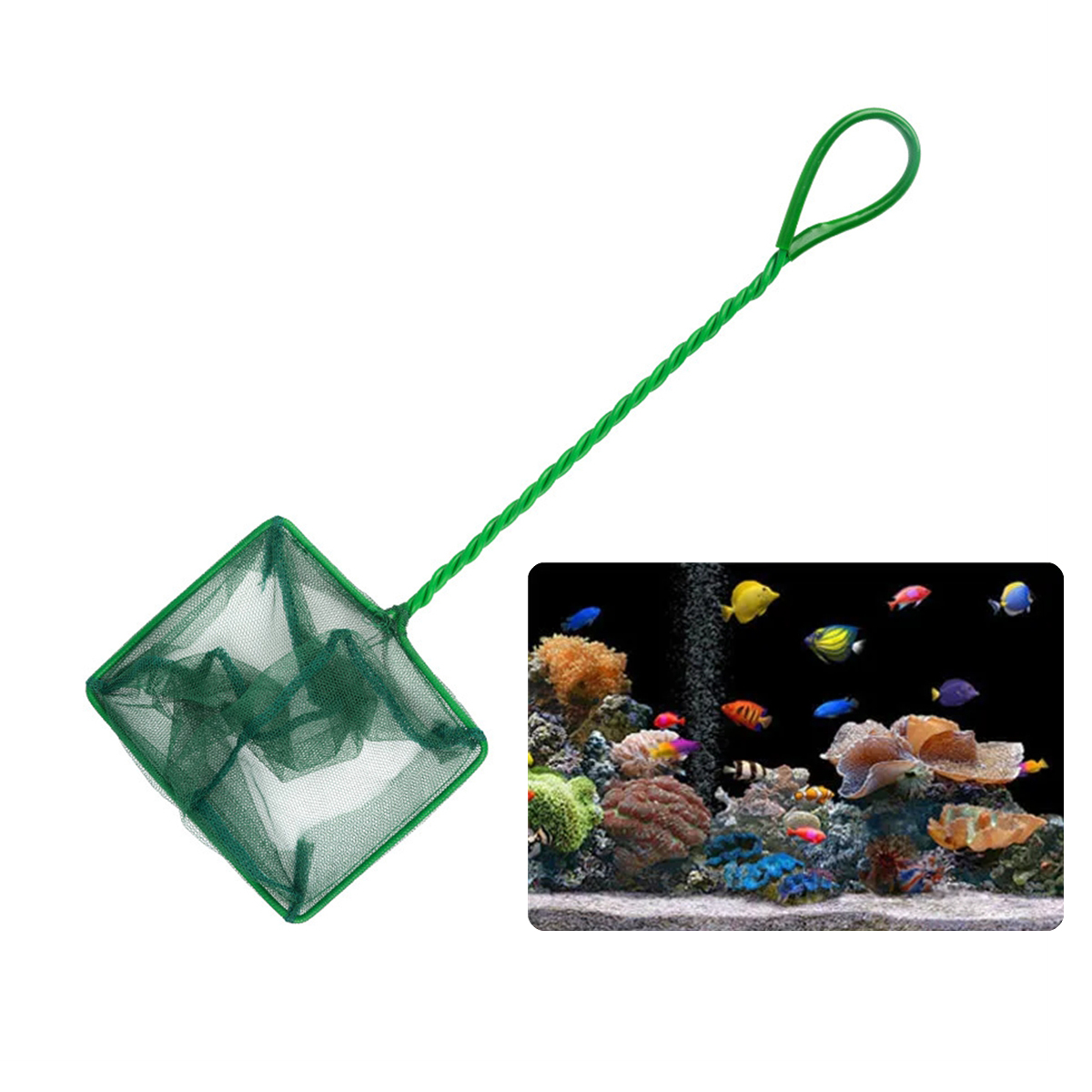 3~10 Inch Portable Nylon Green - Fish Net Handle ulasan dan harga