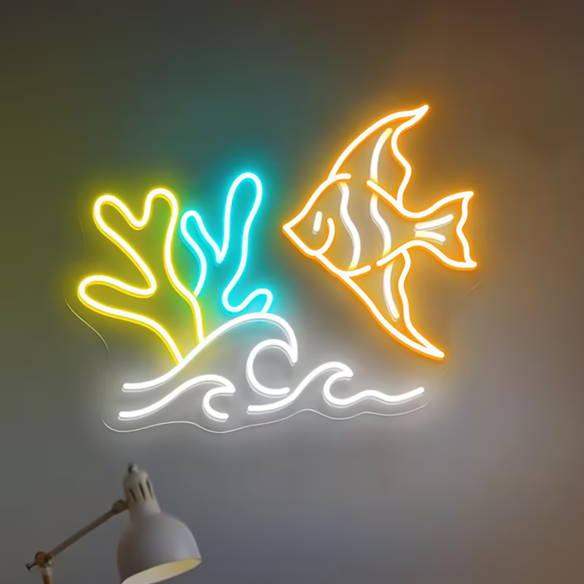 Fish Neon Sign Sea Animal Neon - Aquarium Fish Restaurant ulasan dan harga