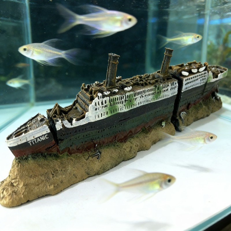 Titanic Wreck Fish Tank Decora - Aquarium Fish Games ulasan dan harga